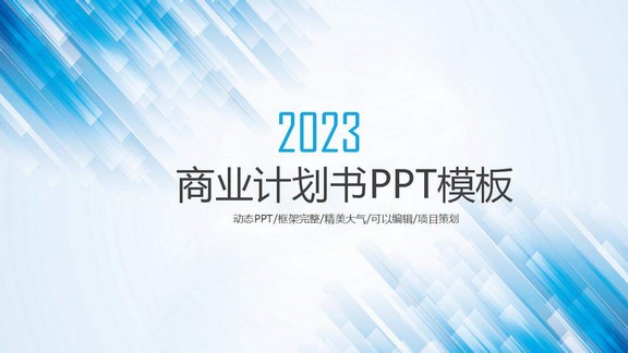 2023年蓝色高端商务创业商业计划书企业宣传PPT模板