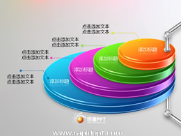 色彩亮丽立体饼形图表下载