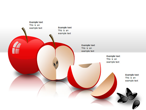 分成块状的苹果PPT图表
