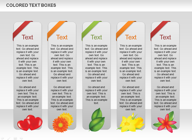 漂亮的彩色文本框ppt图表
