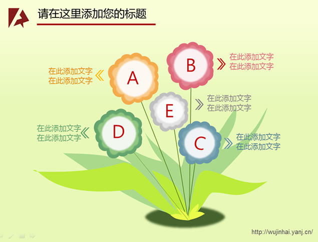 一株花包含关系ppt图表