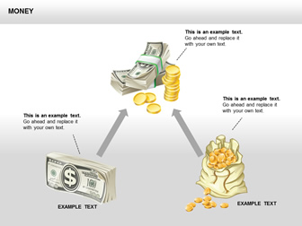 银行卡 金条 钱袋子 美元 硬币 金融理财相关ppt图表模板