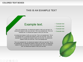 绿叶 花朵 爱心精美彩色文本框ppt图表