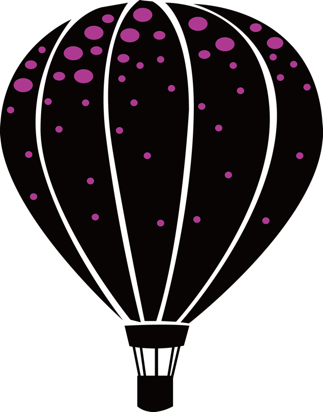 紫色圆点黑色热气球