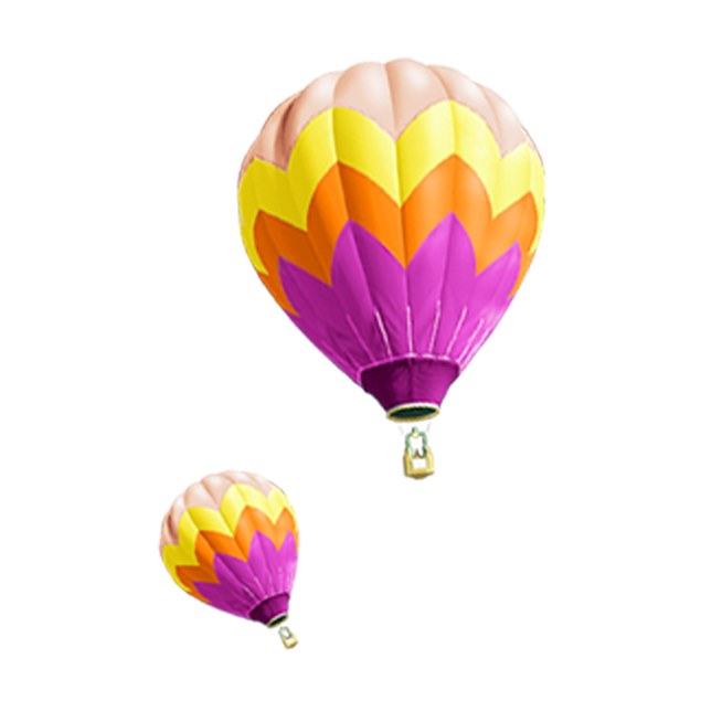 飞起来的彩色热气球
