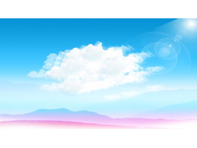 蓝天白云远山PPT背景图片