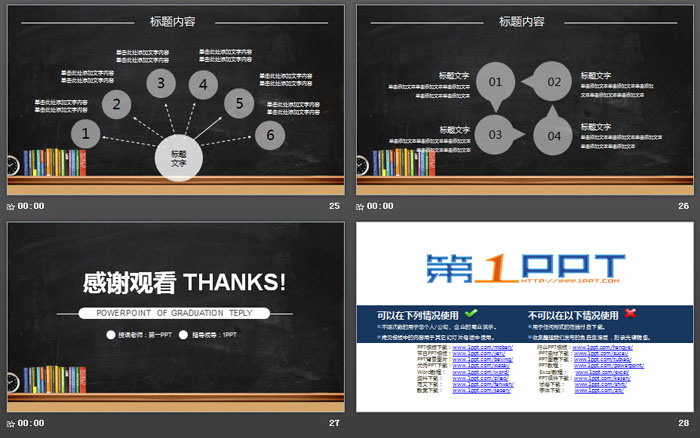 简洁黑板背景的教学PPT课件模板