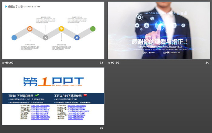 IT人物手势背景的科技PPT模板