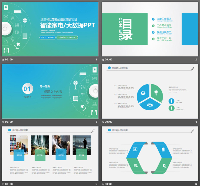 绿色简洁物联网智能家电PPT模板