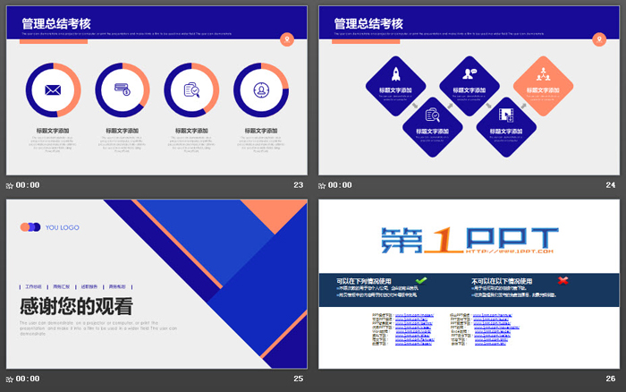 蓝色企业目标计划管理培训PPT模板