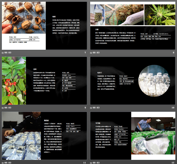 黑红配色的禁毒教育PPT模板