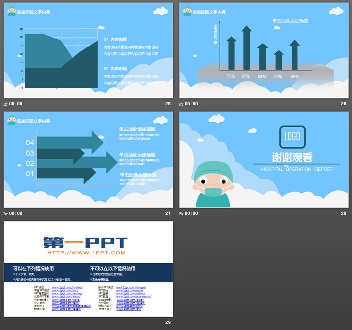 卡通医生工作总结PPT模板