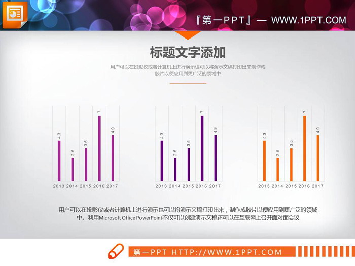 可编辑数据的PPT柱状图