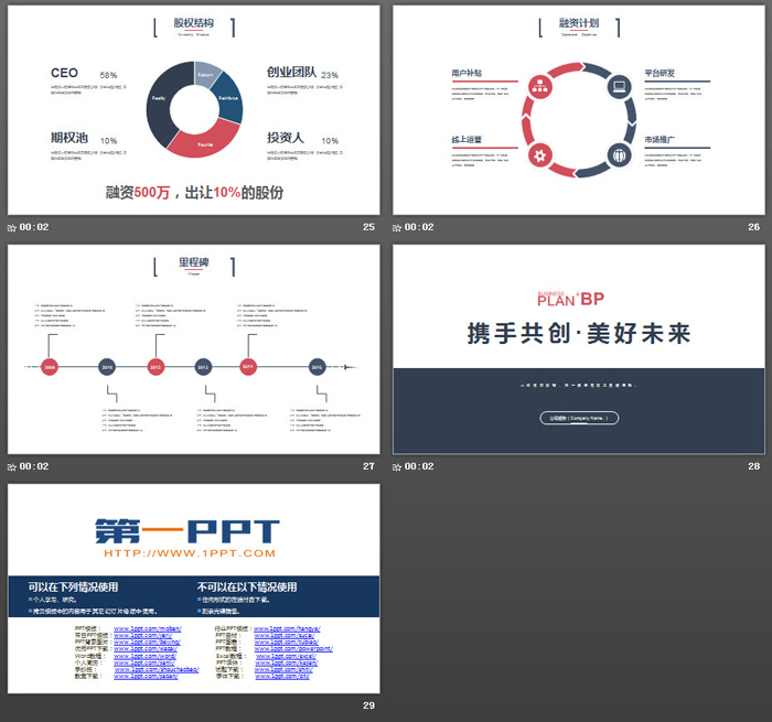 虚幻人像背景的网络科技公司商业计划书PPT模板