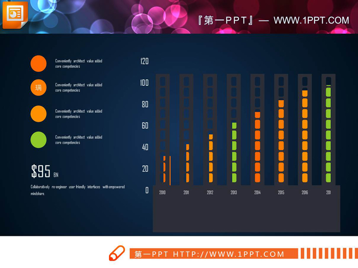 19张彩色实用PPT柱状图