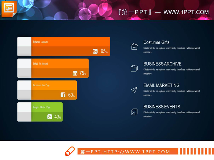 8张精致实用的PPT条形图