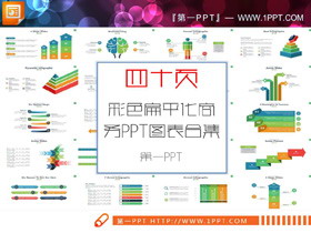 40张彩色扁平化PPT图表大全