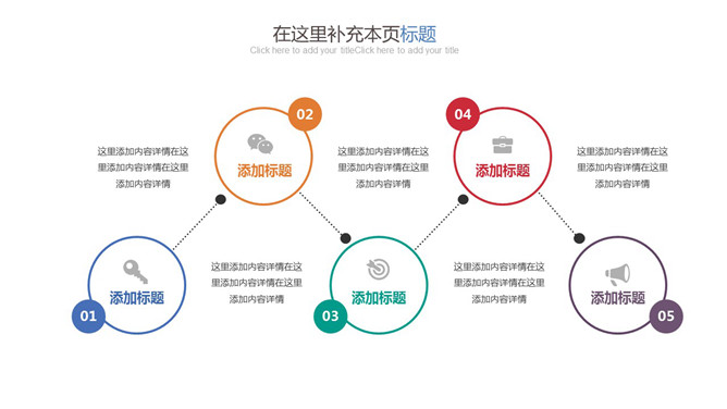 五项说明关联关系PPT素材