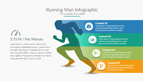 奔跑剪影项目罗列PPT图形