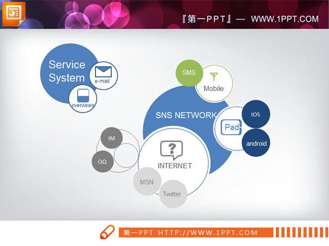 交叉关联关系PPT图表素材