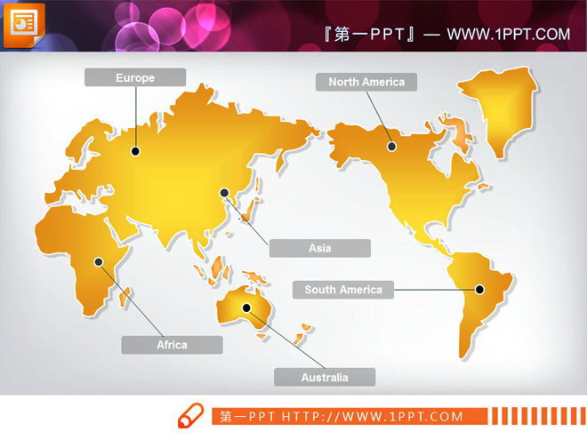 金黄色的PowerPoint图表模板打包下载