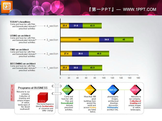 50张精美的数据分析PPT图表下载