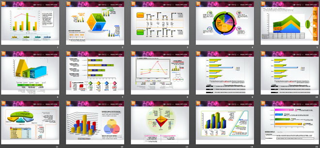 50张精美的数据分析PPT图表下载