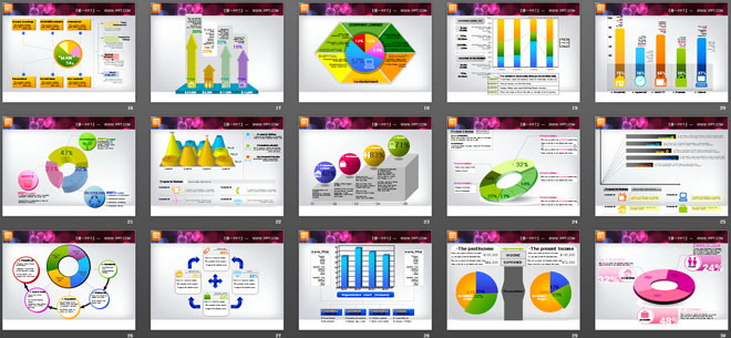 50张精美的数据分析PPT图表下载
