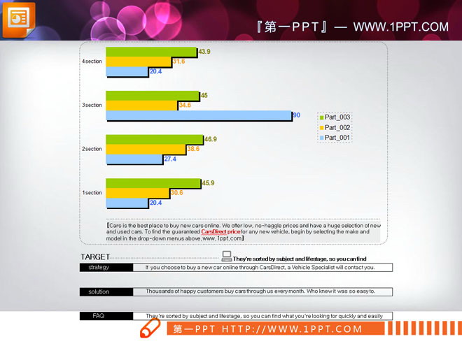 简单简洁样式的PowerPoint条形图下载