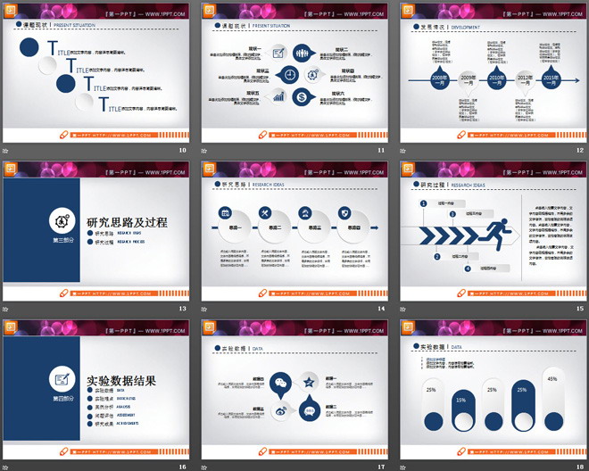 蓝色动态微立体毕业论文答辩PPT图表大全