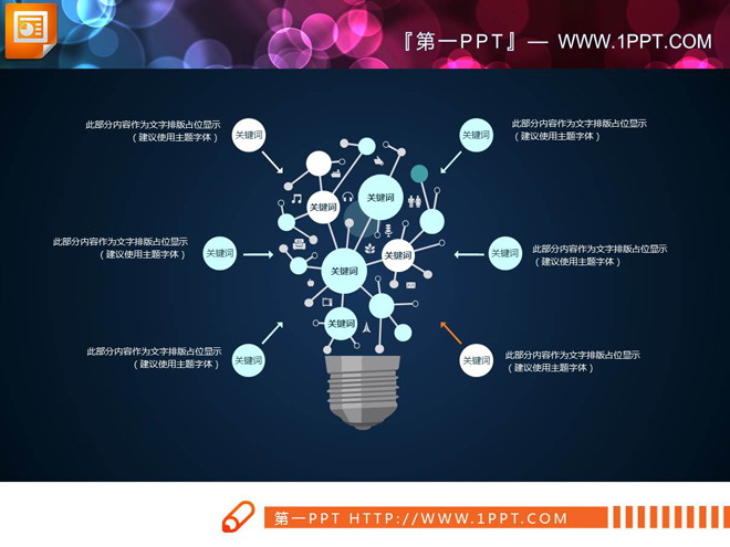 白色扁平化科技PPT图表大全