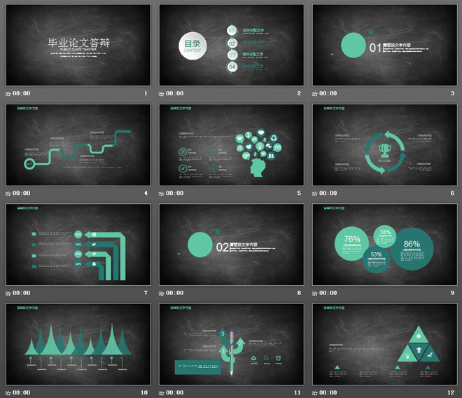 黑板背景的毕业论文开题报告PPT模板