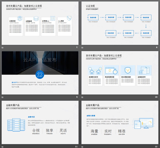 蓝色简洁腾讯云计算产品介绍宣传PPT下载