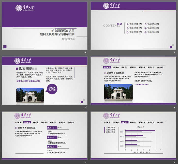 紫色极简毕业论文开题报告PPT模板