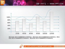 整洁蓝色微立体商务PowerPoint图表免费下载