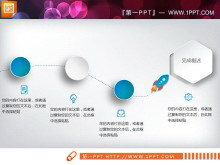 蓝色微立体个人述职报告PPT图表下载