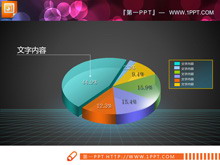 色彩鲜艳的饼状图PPT图表