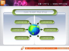 绿色3d立体幻灯片图表模板打包下载