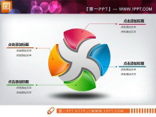 五张精美的并列关系PowerPoint图表模板下载