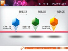 三个并列正方体的流程图PPT图表模板