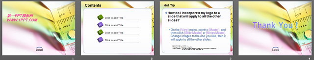 刻度尺背景幻灯片模板