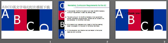abcd英文字母外国教育PPT模板