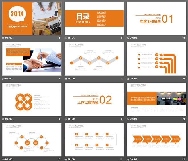 橙色装修公司工作总结PPT模板