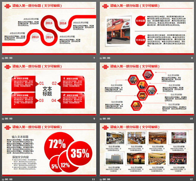 红色大气中国联通工作汇报PPT模板免费下载