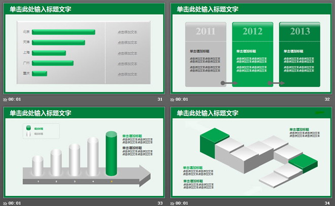 绿色中国邮政工作汇报PPT模板