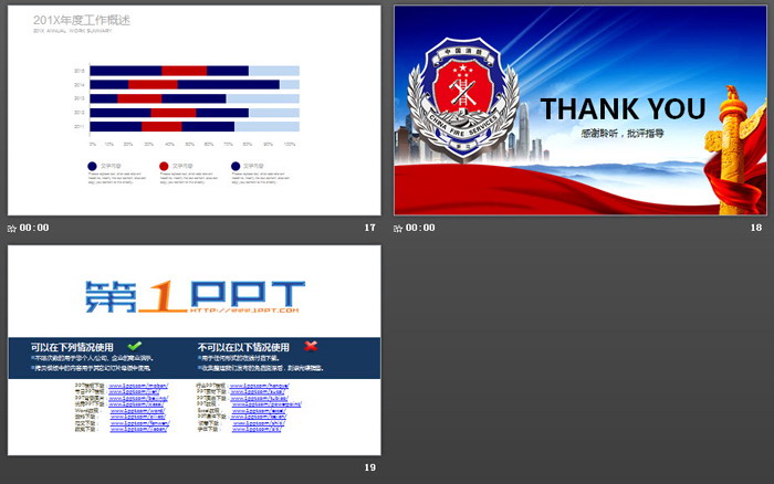 蓝色消防工作汇报PPT模板