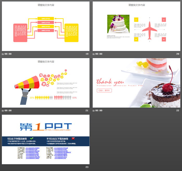 精美甜点美食PPT模板